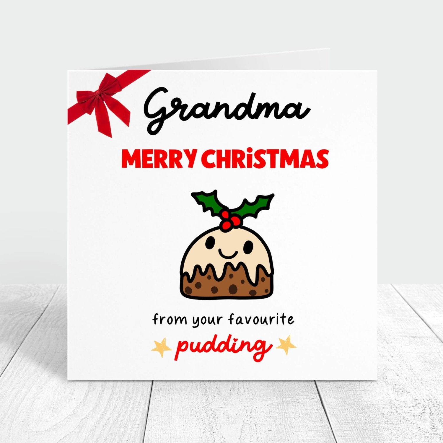 Grandma Christmas card from your favourite pudding