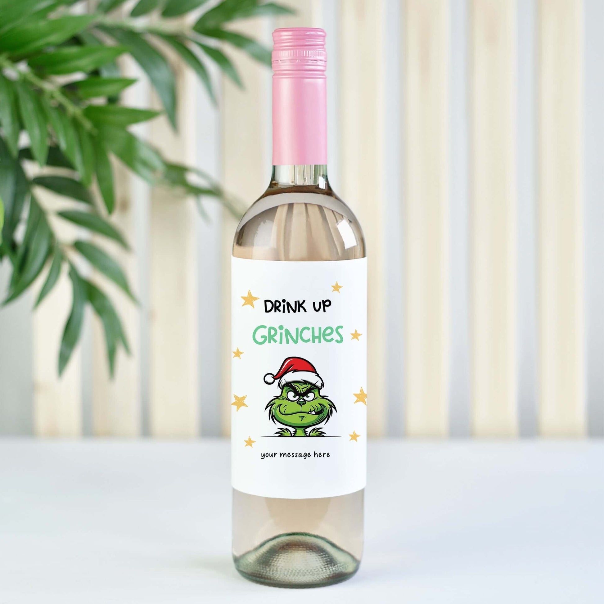 wine bottle label funny grinch for christmas gift