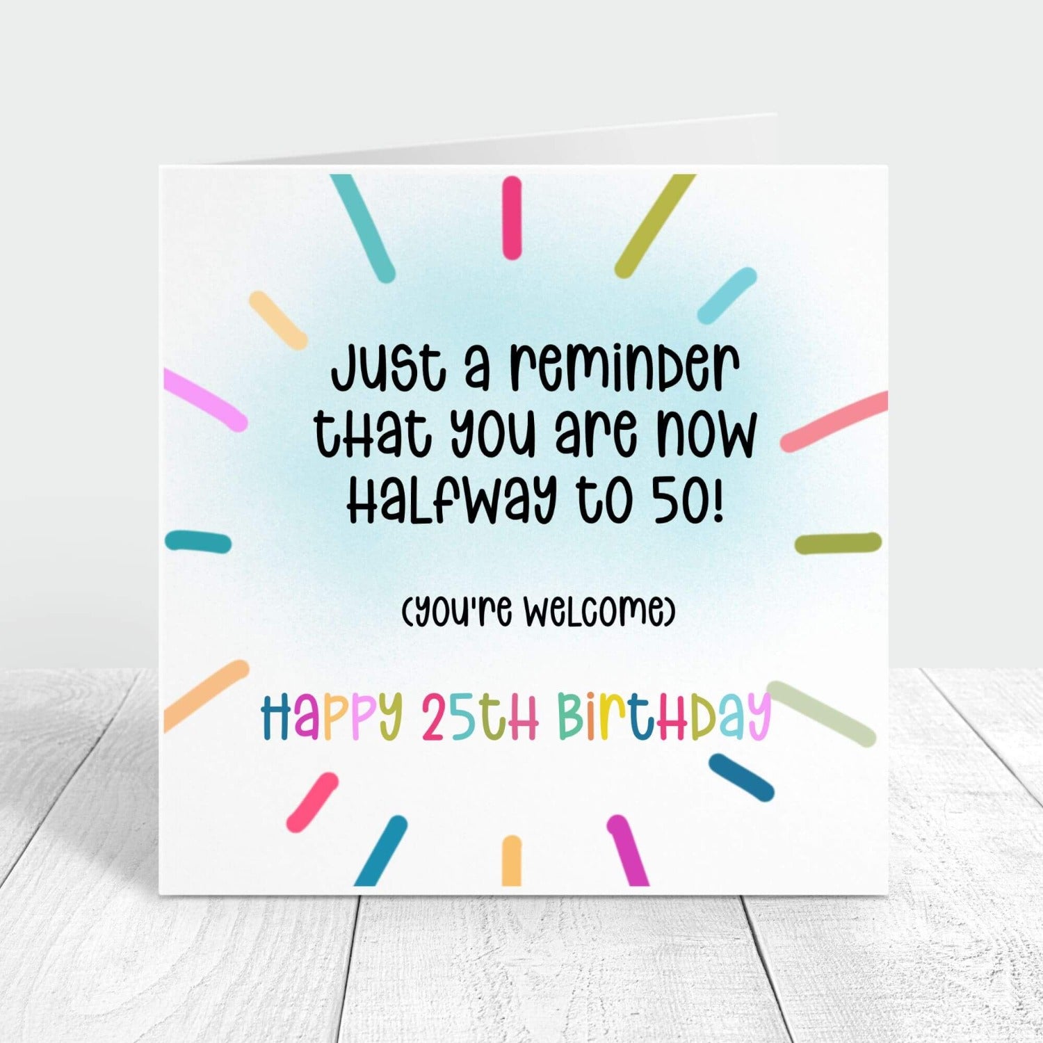 halfway to 50 birthday card