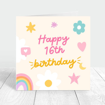 happy 16th birthday personalised card