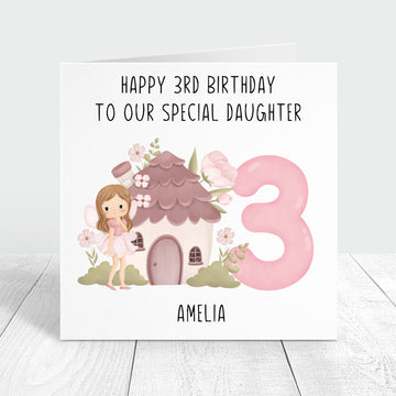 happy 3rd birthday card for daughter personalised