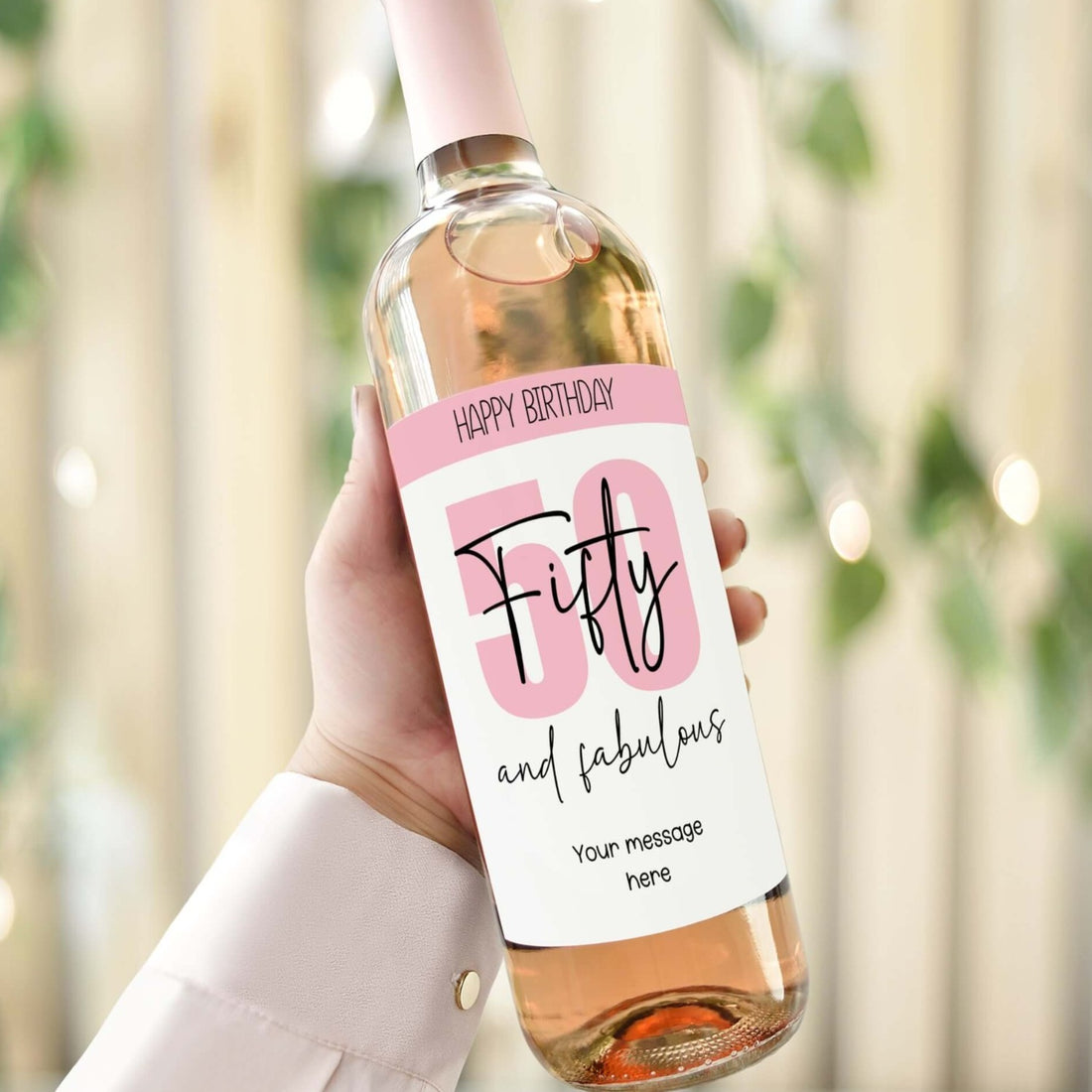custom wine bottle label happy 50th birthday and fabulous