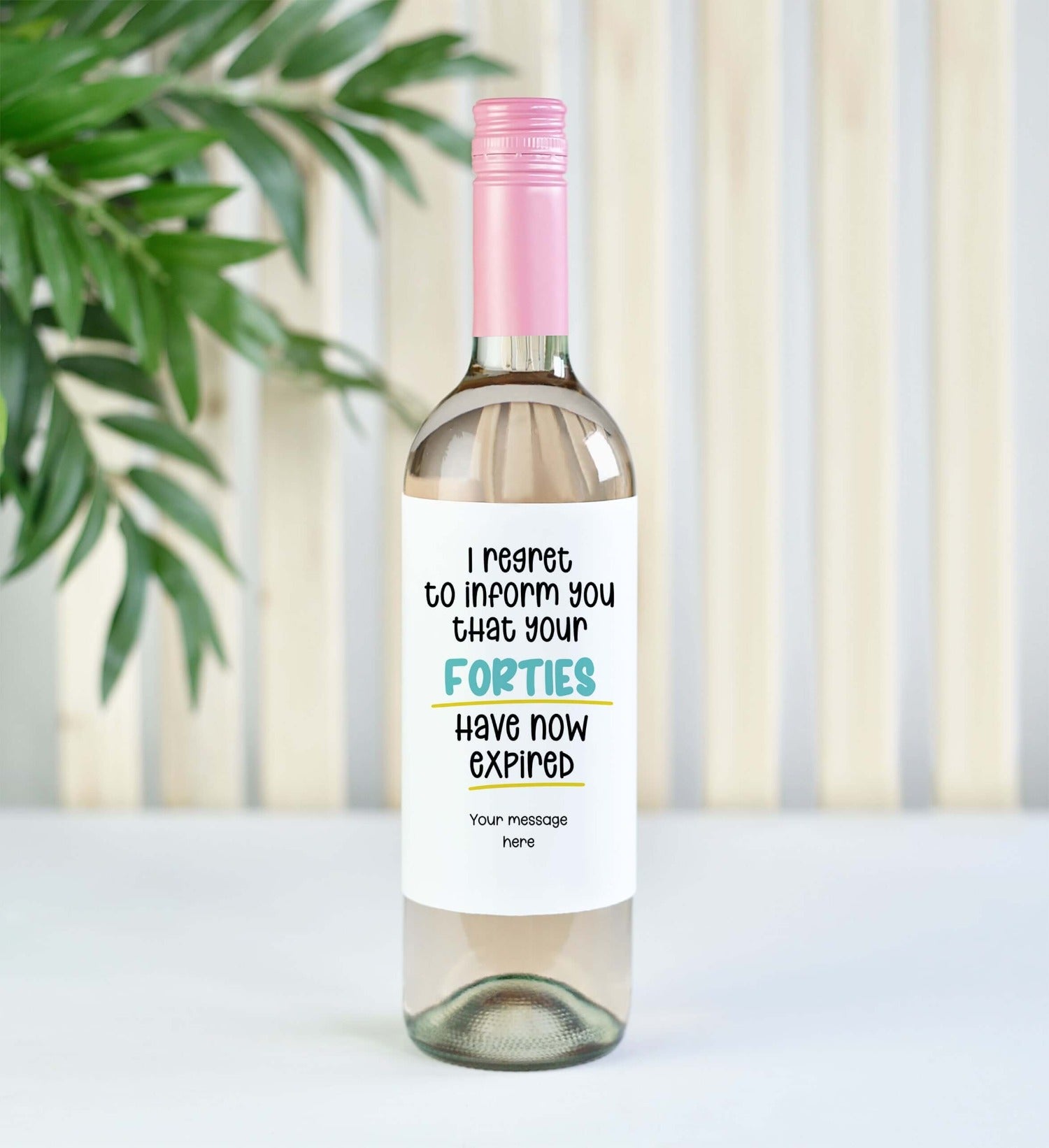personalised wine bottle label for 50th birthday