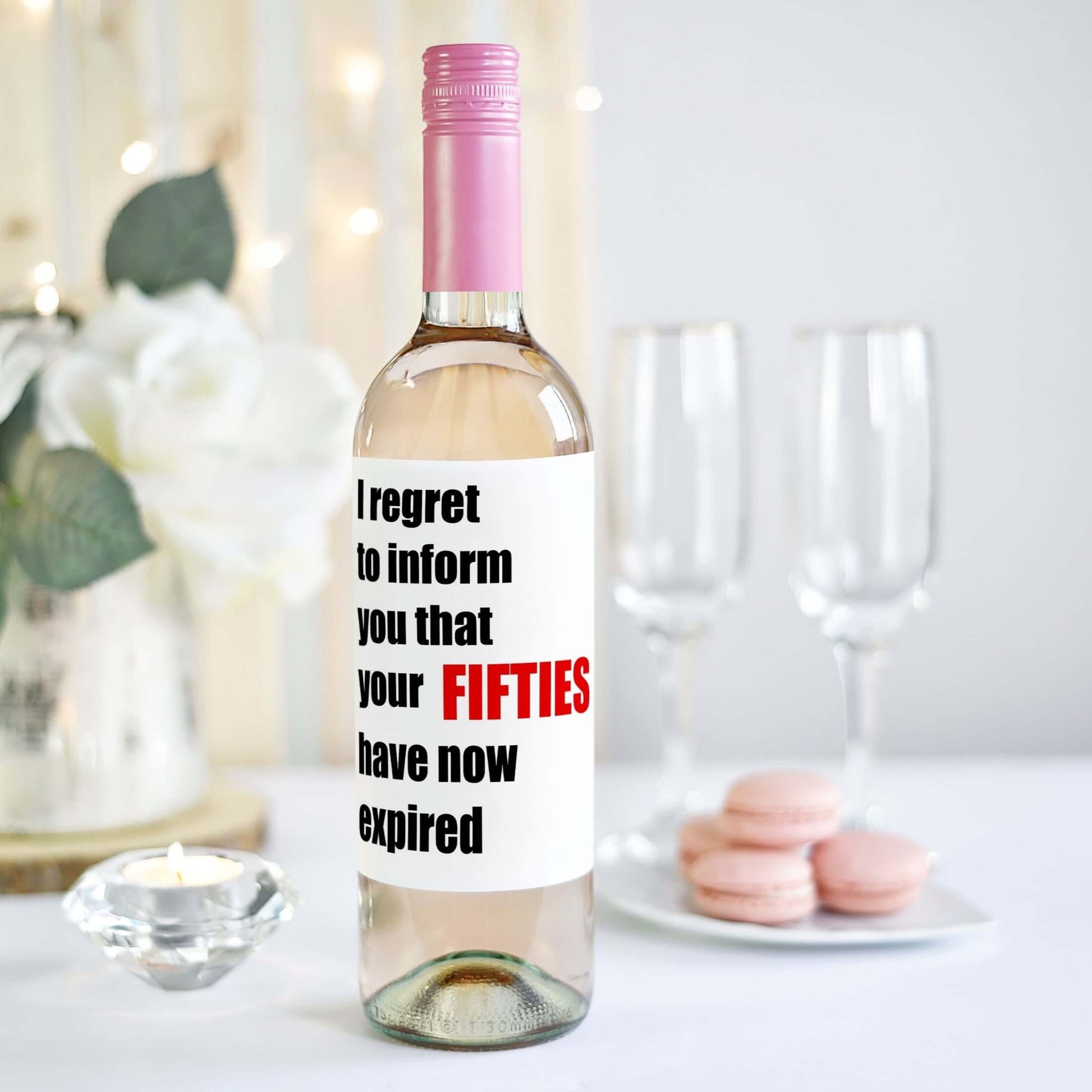 funny 60th birthday wine label