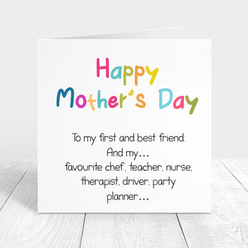 happy mother's day to my mum - funny mum roles card