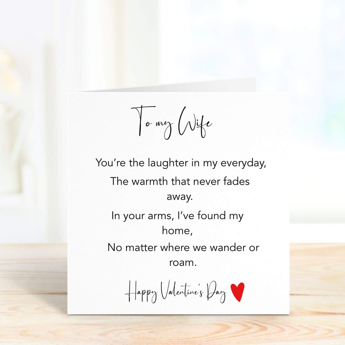 To my wife poem personalised valentine's day card