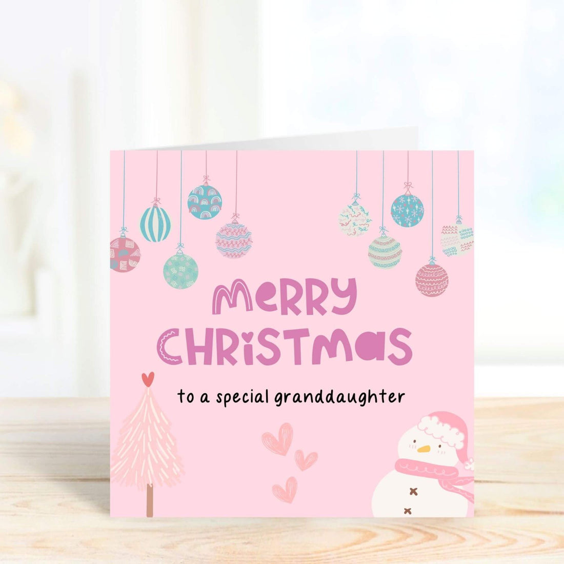 Merry Christmas to a special granddaughter pink card