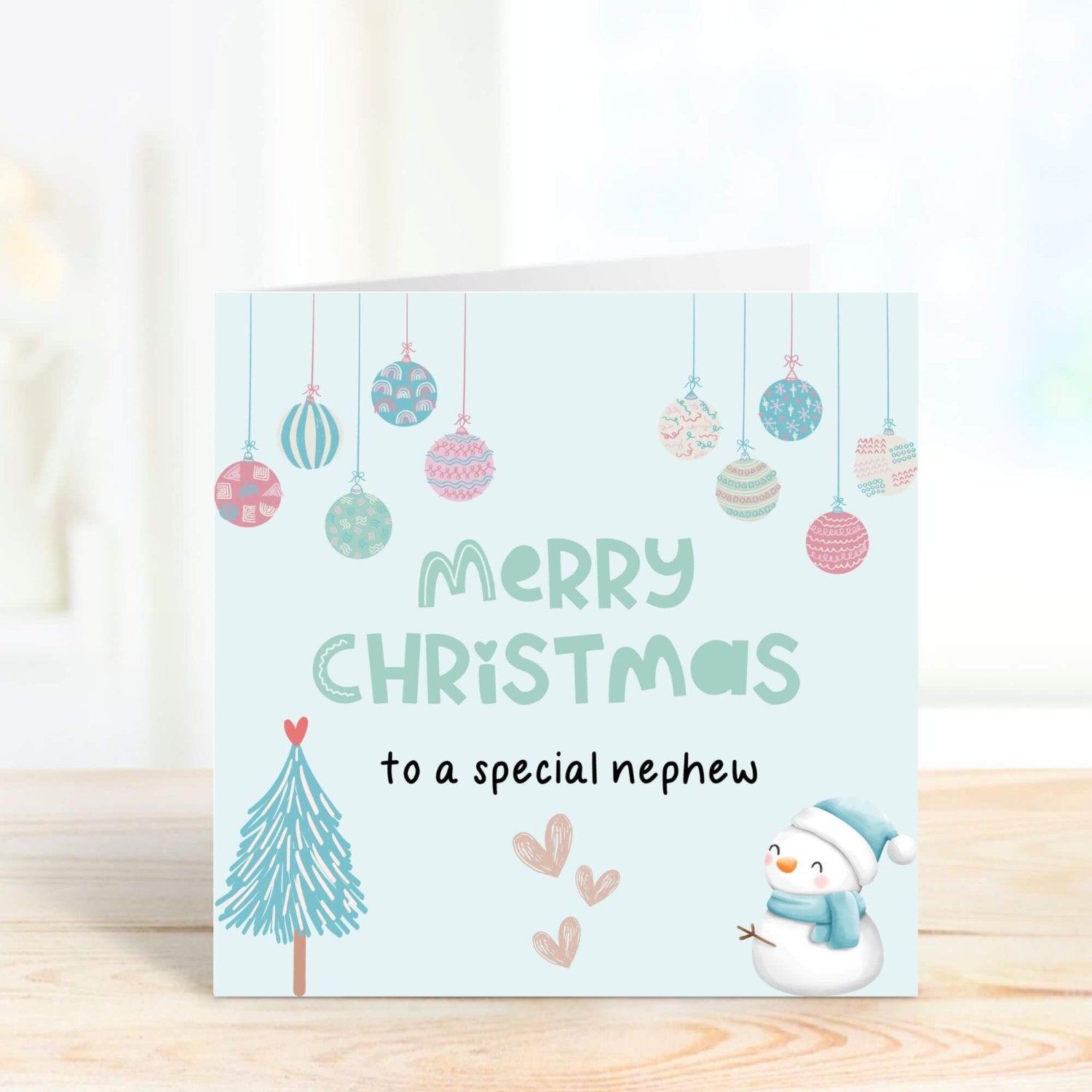 to a special nephew blue card for Christmas