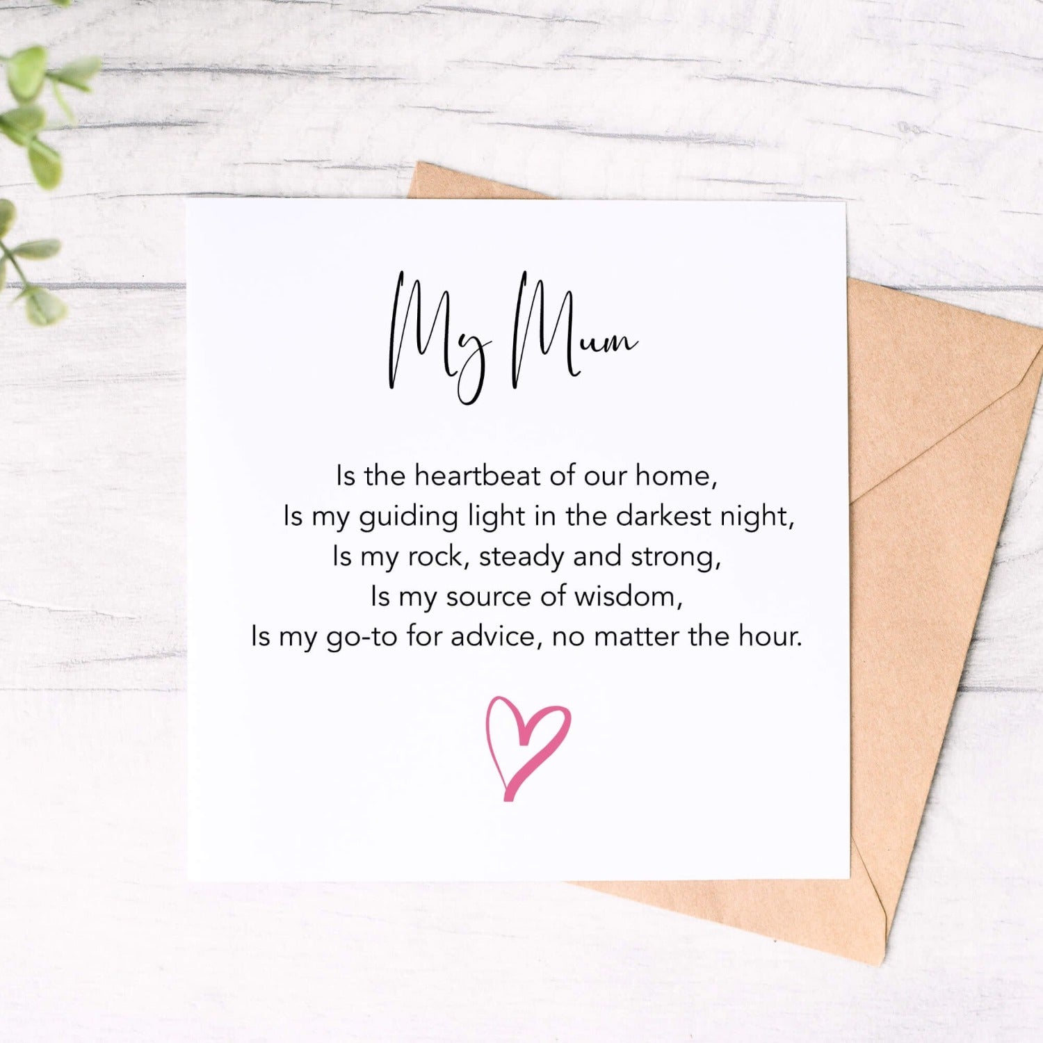 custom greeting card for mum with poem