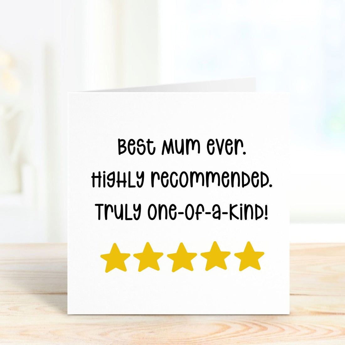 best mum ever 5 star personalised card