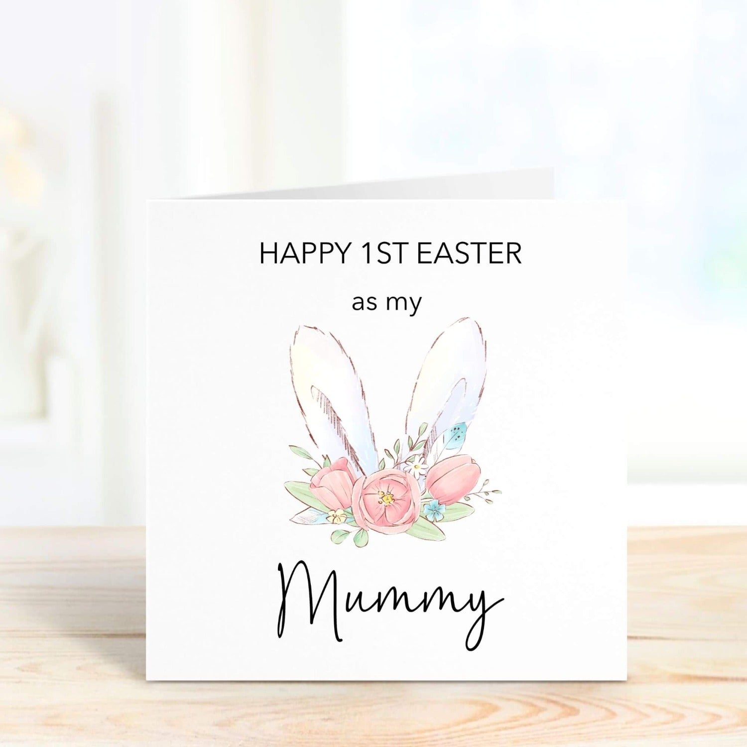 bunny ears personalised easter card