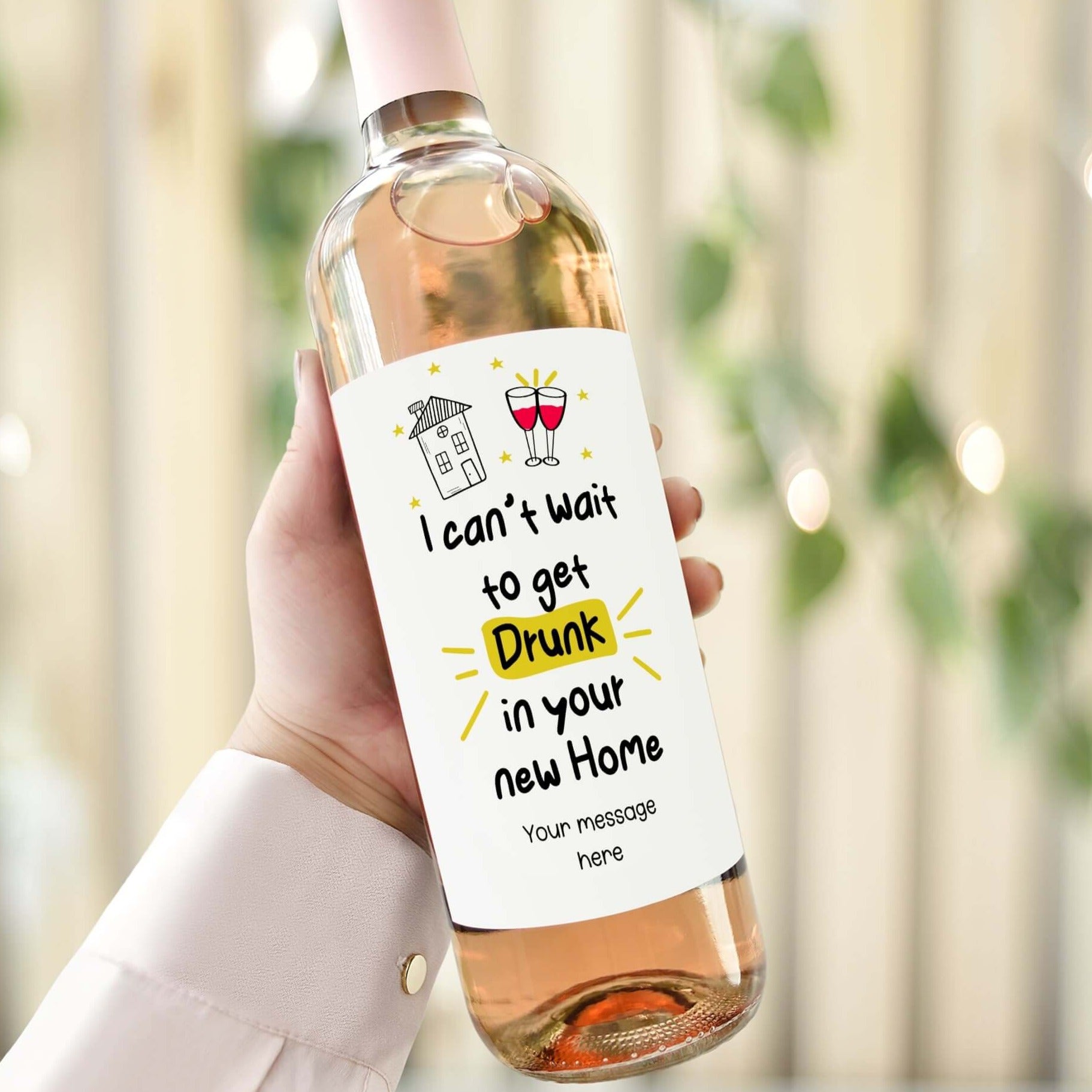funny personalised wine bottle label - can't wait to get drunk