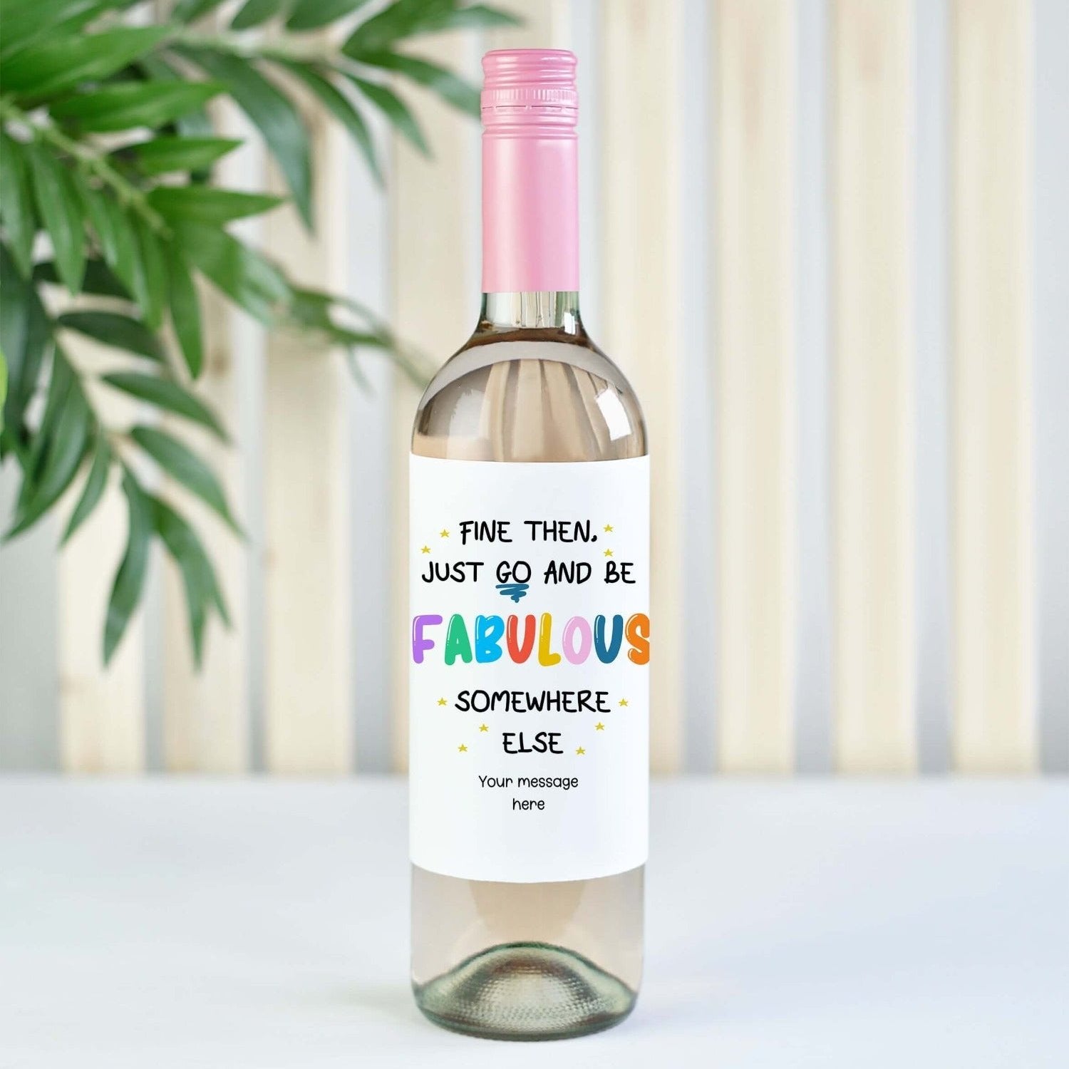 new job gift personalised wine bottle label