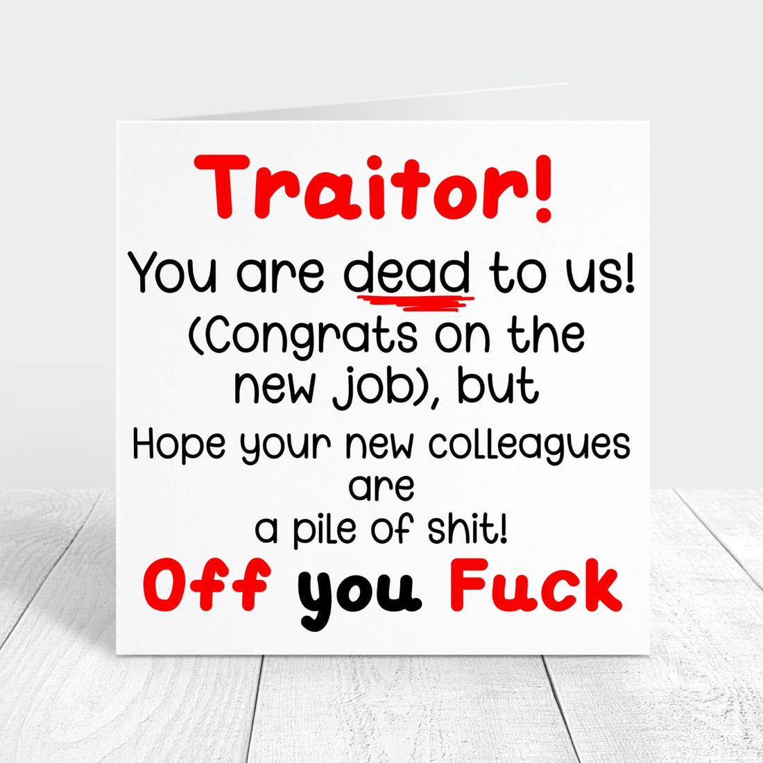 funny and rude congratulations on new job personalised card