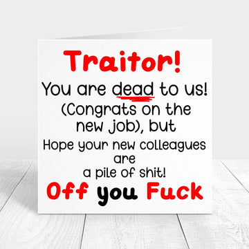 funny and rude congratulations on new job personalised card