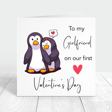 to my girlfriend on our first valentine's day card