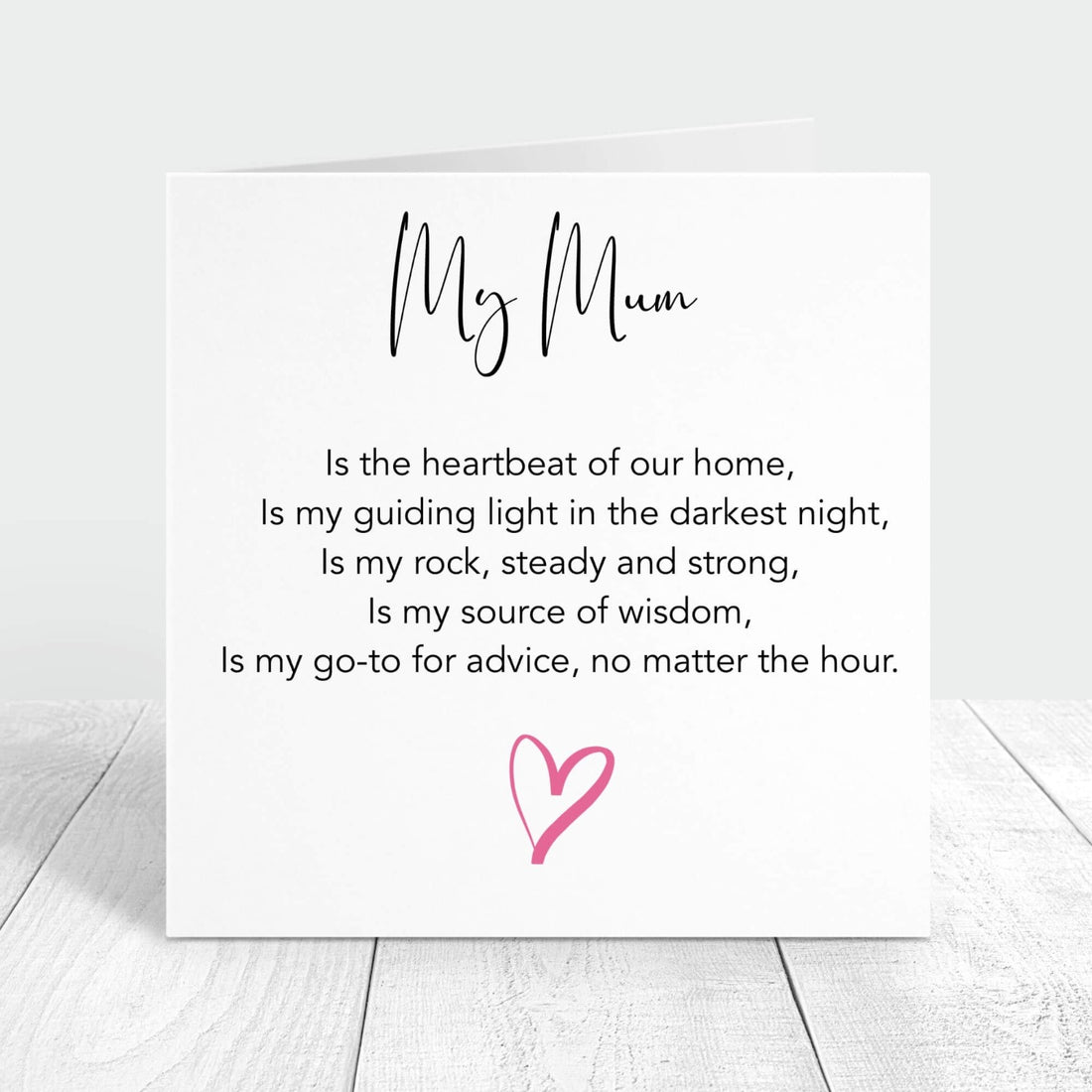 my mum poem personalised card