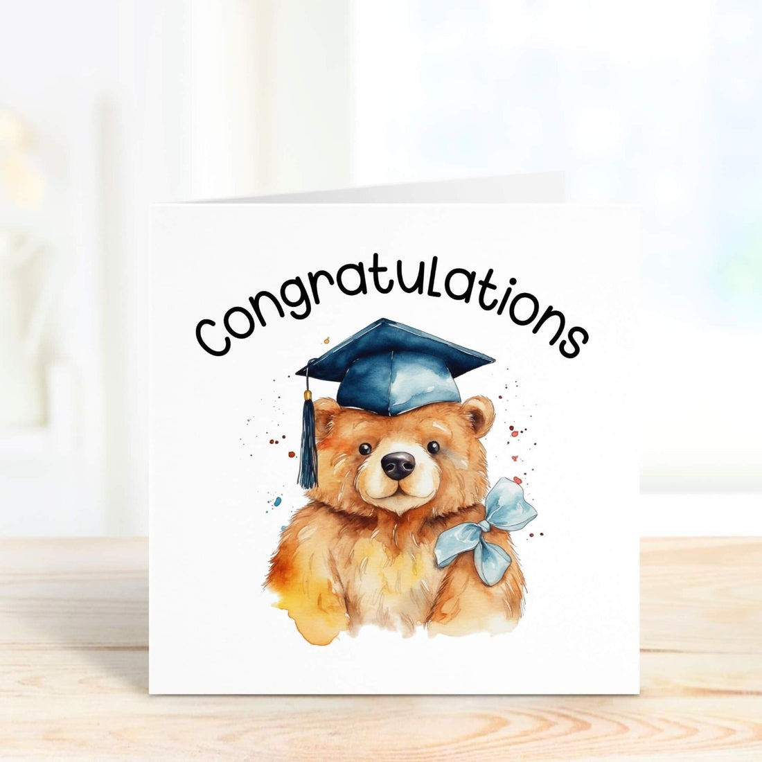 personalised congratulations graduation card bear