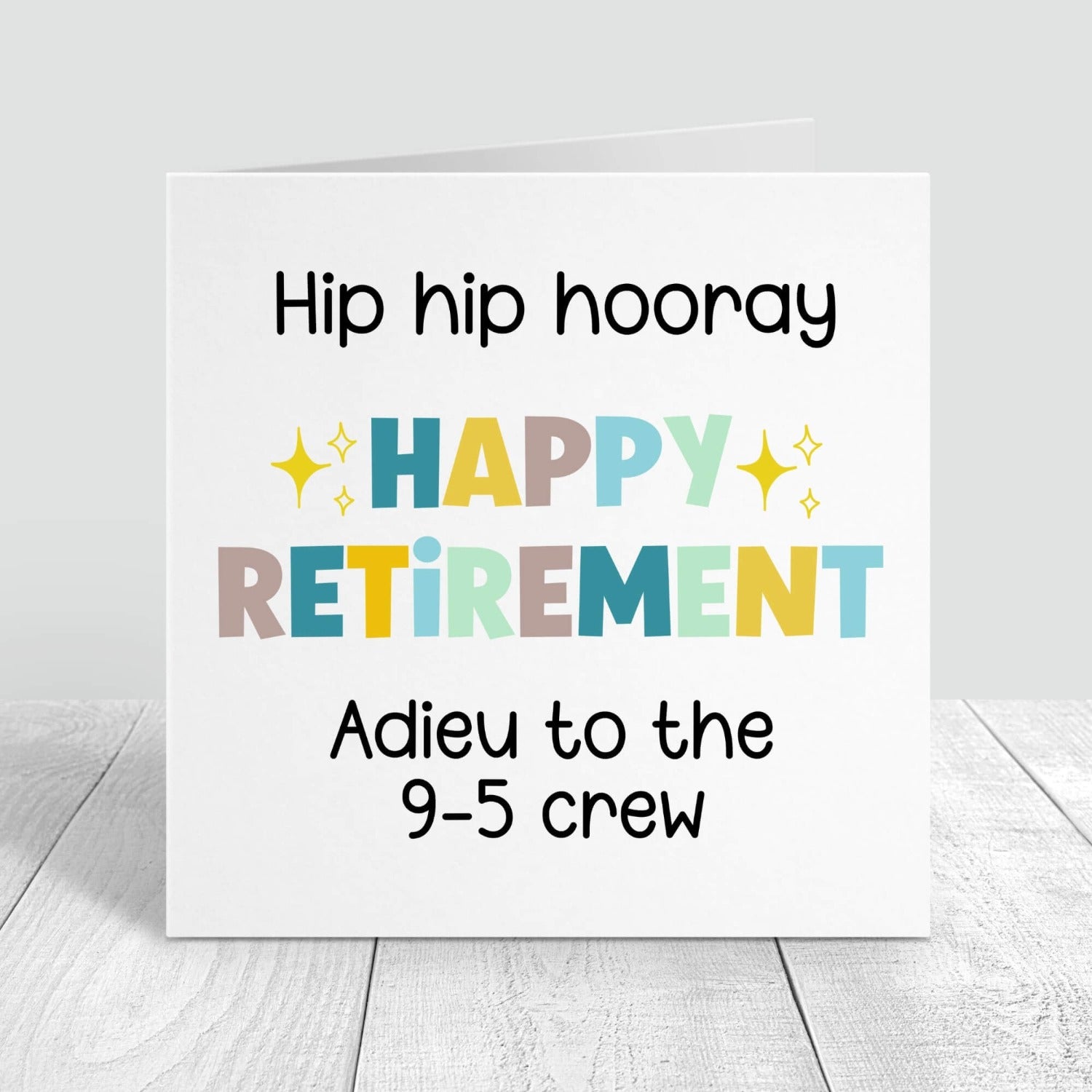 Hip hip hooray happy retirement personalised card