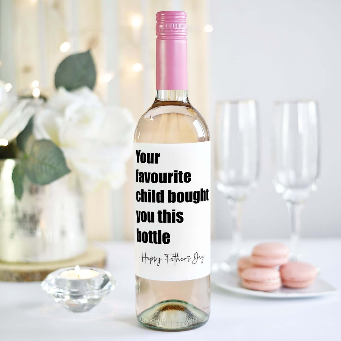 your favourite child bought you this bottle wine label