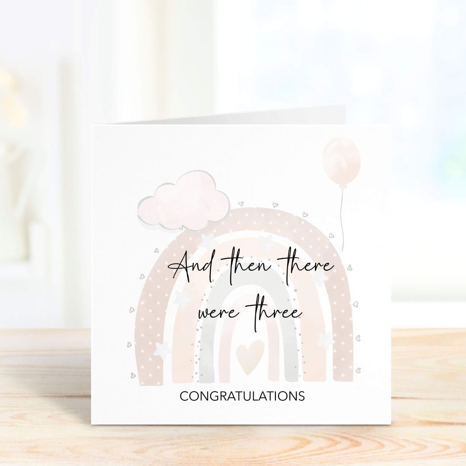 pregnancy personalised card with rainbow