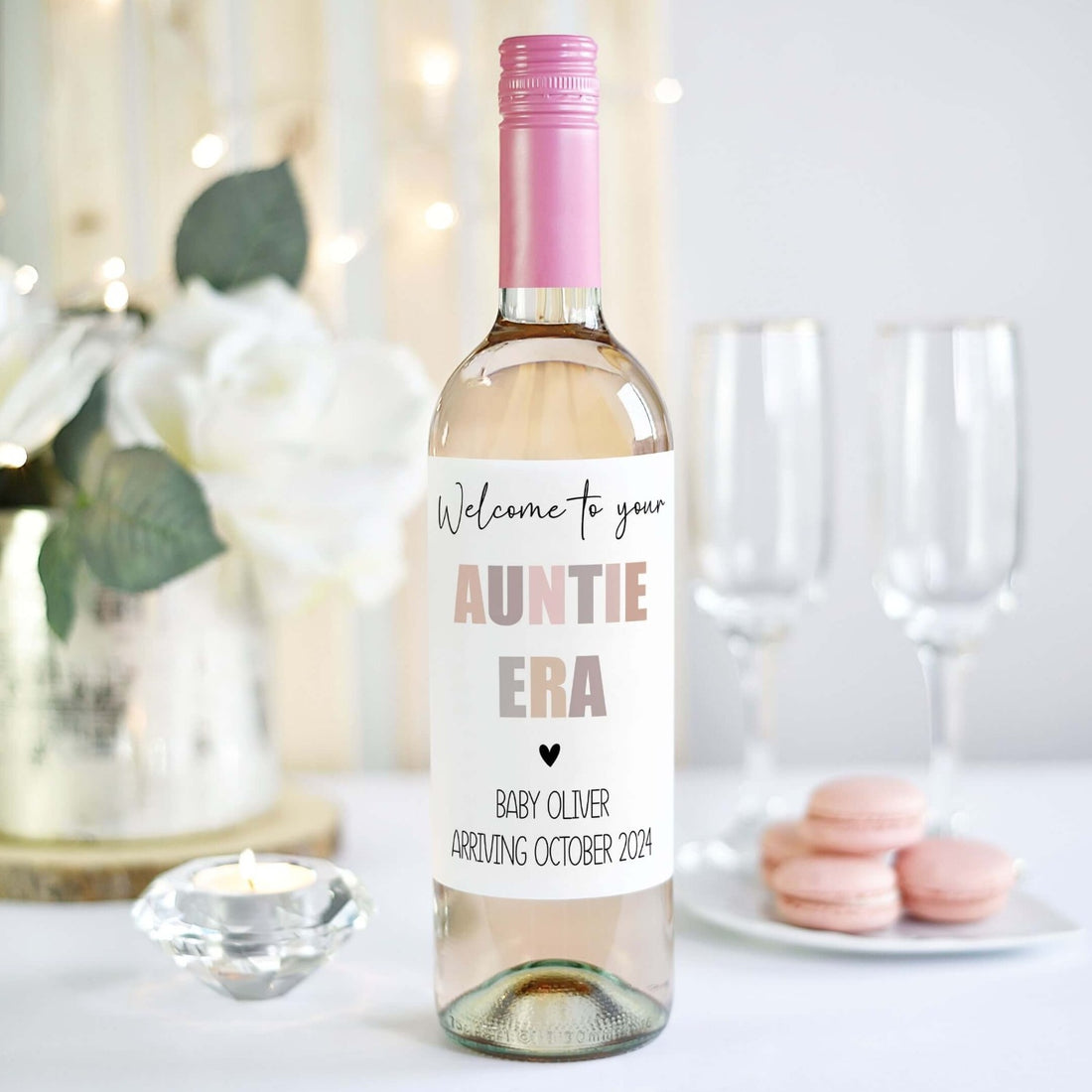 welcome to your auntie era personalised wine bottle label