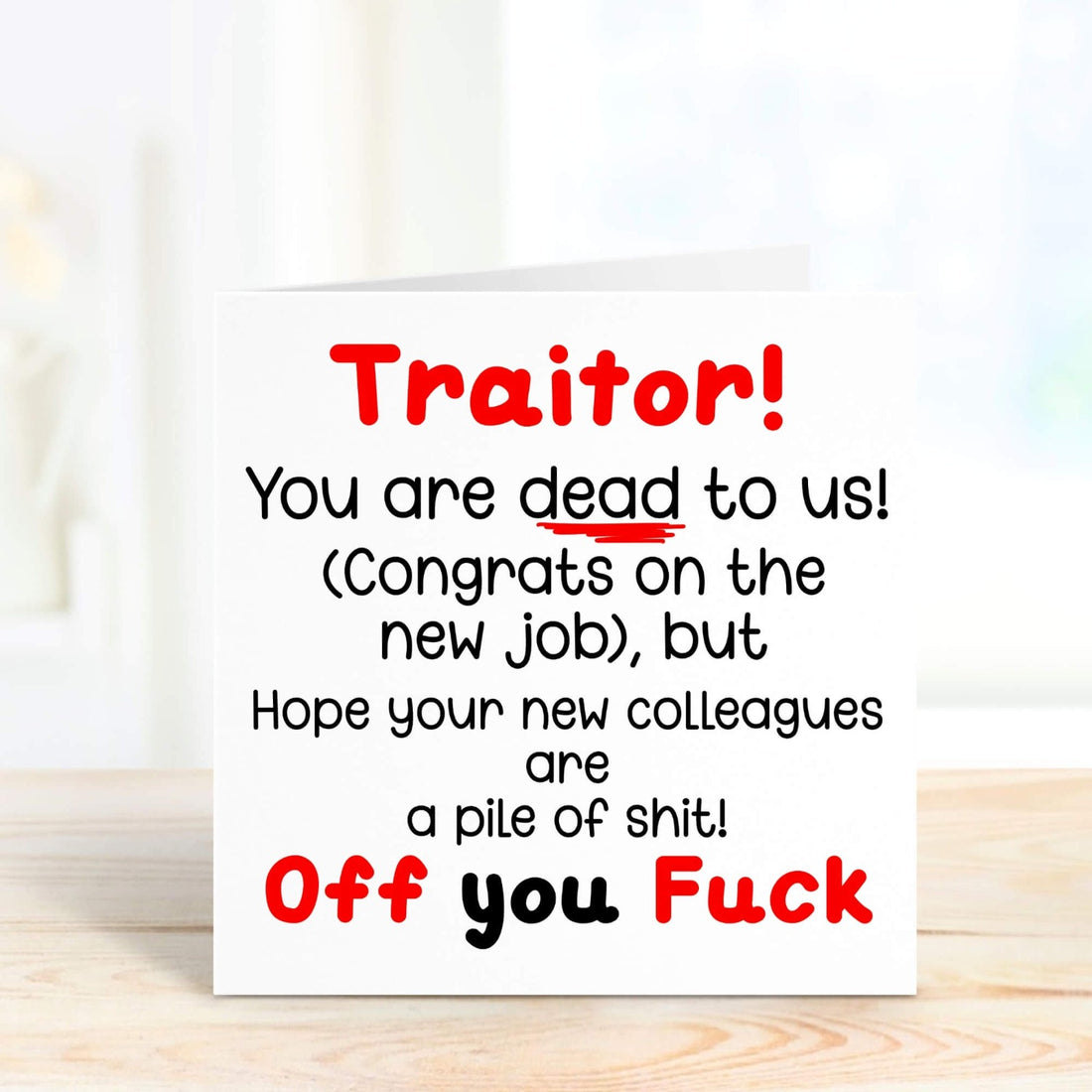 funny and rude congratulations on new job personalised card