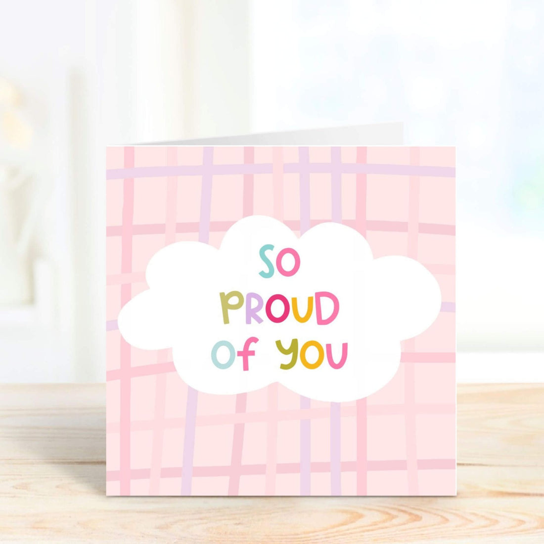 so proud of you personalised pink card