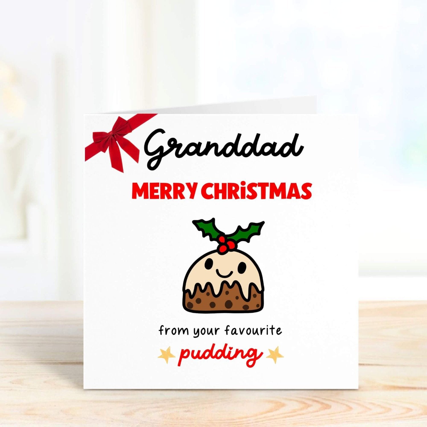 Christmas pudding in a card for granddad