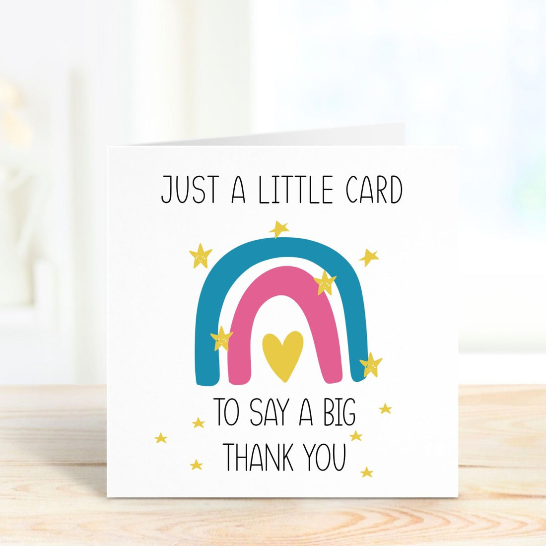 just a little card to say a big thank you with rainbow and stars - personalised