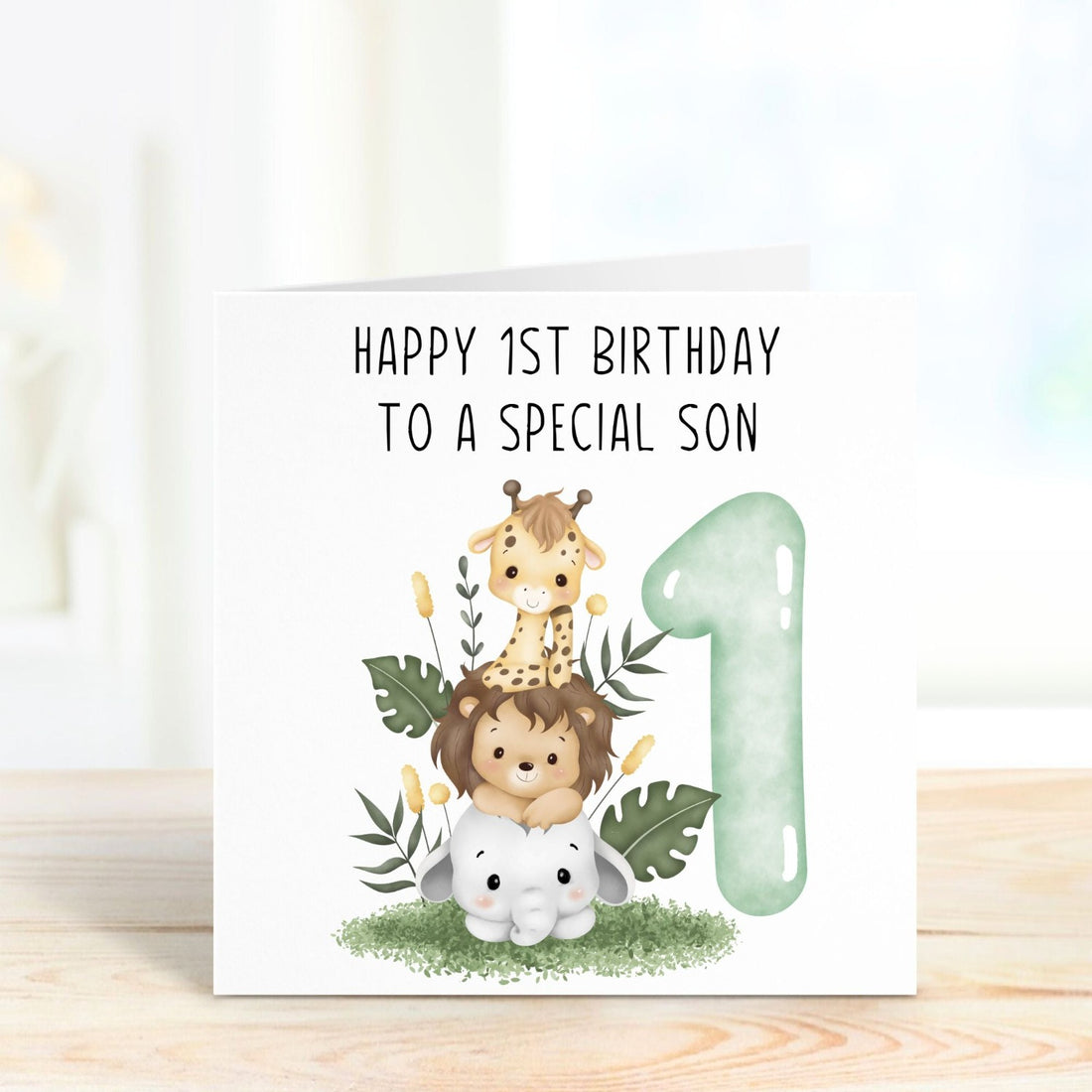happy 1st birthday safari card