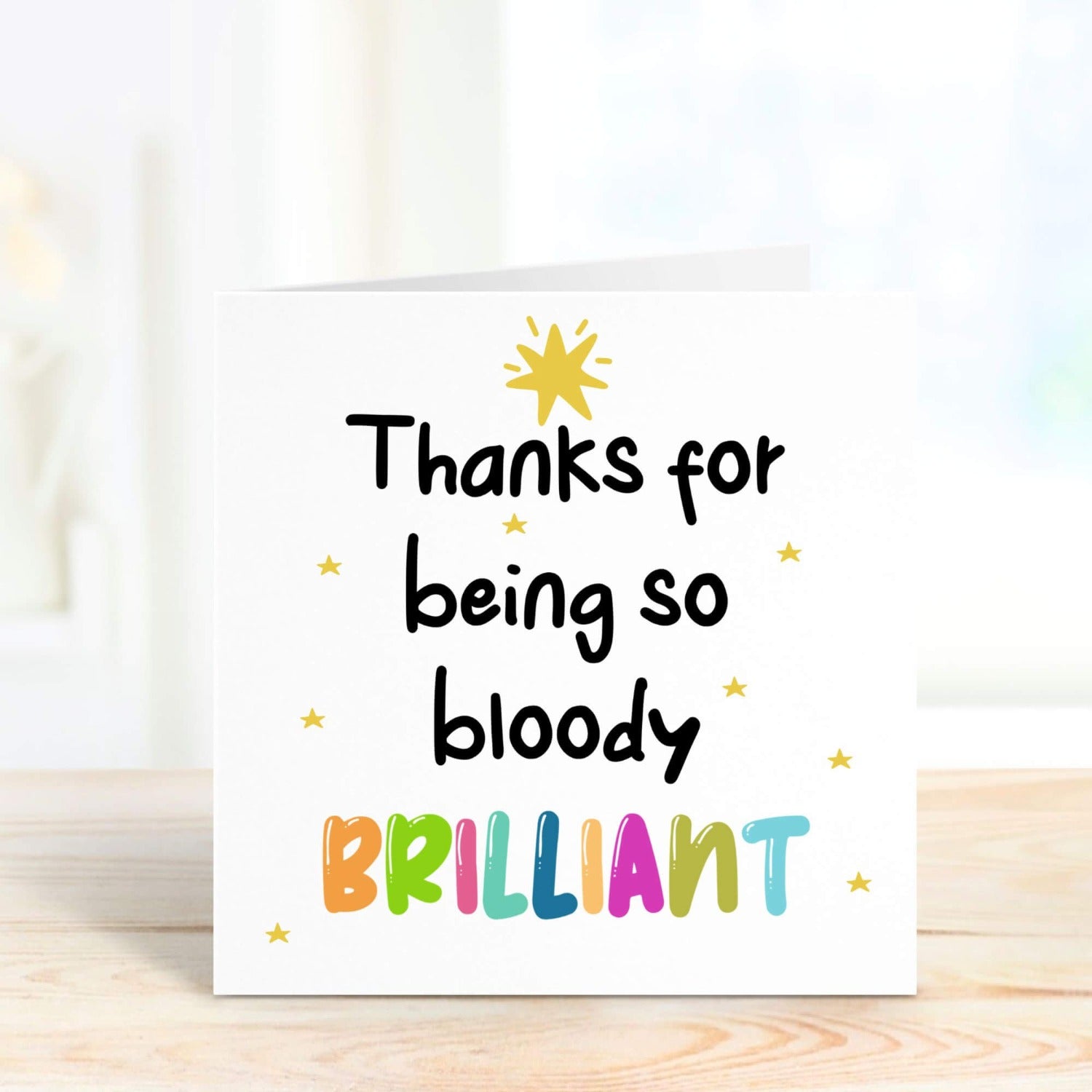 personalised thank you card so bloody brilliant