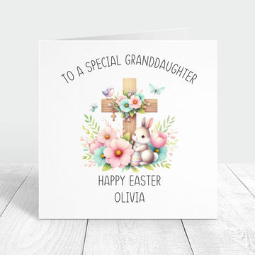 to a special granddaughter personalised easter card