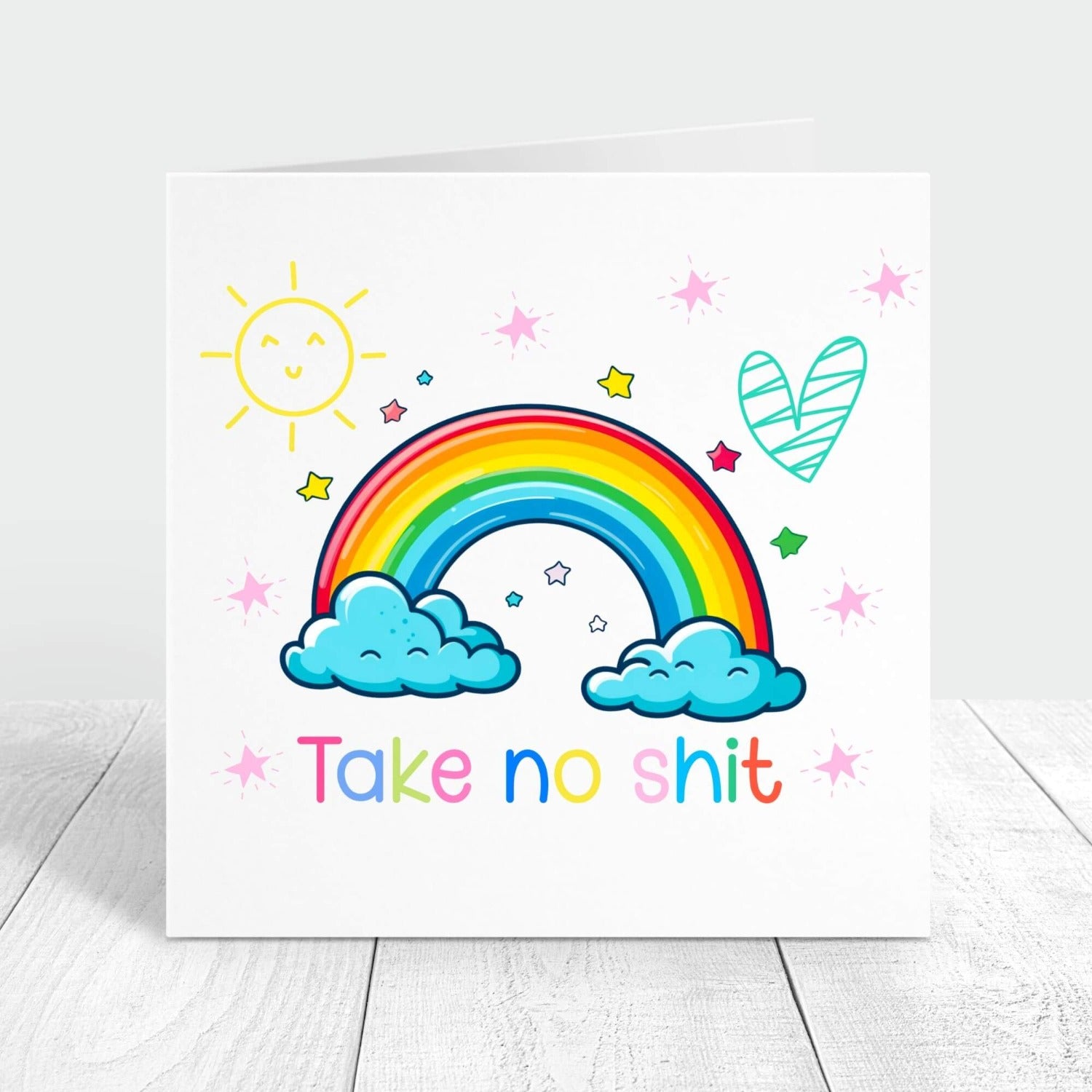 Take no shit personalised card