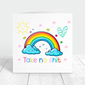 Take no shit personalised card