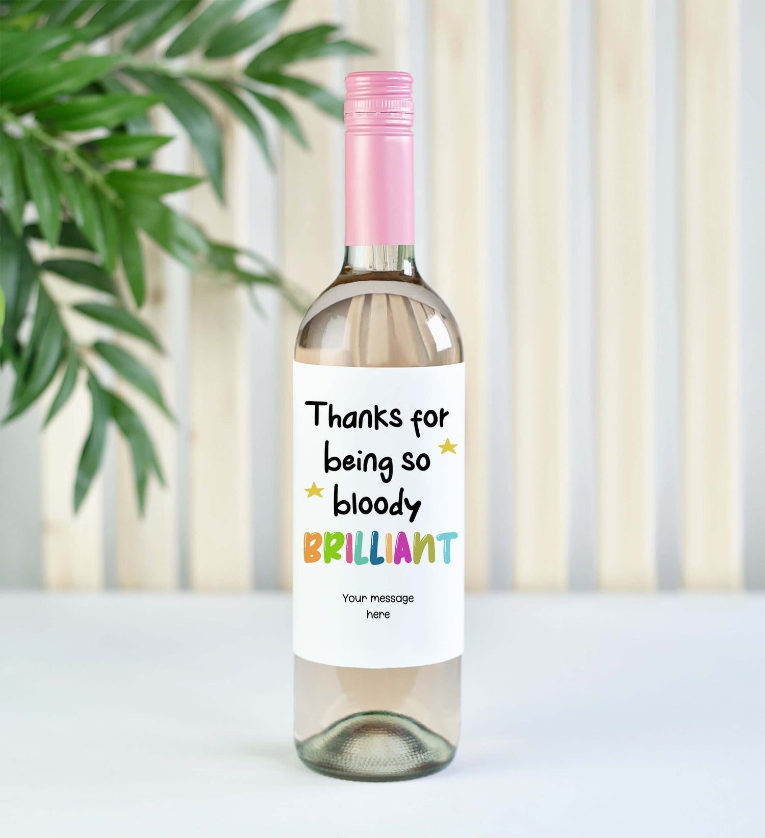personalised wine label for a thank you gift