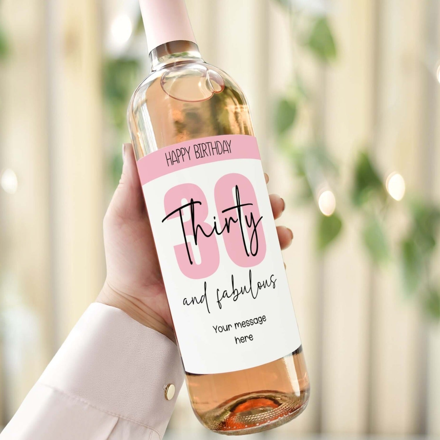happy 30th birthday personalised wine bottle label