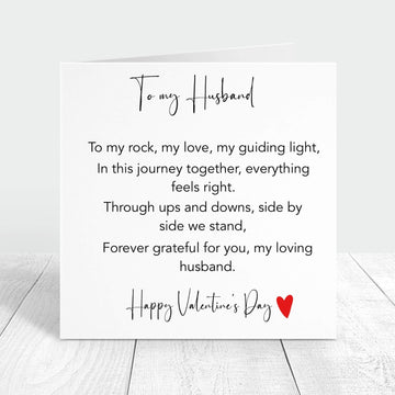 to my husband poem personalised valentines day card