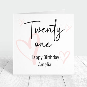 twenty one birthday card personalised