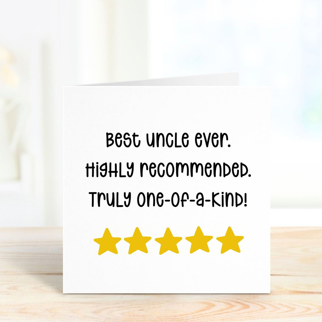 best uncle ever 5 stars personalised card
