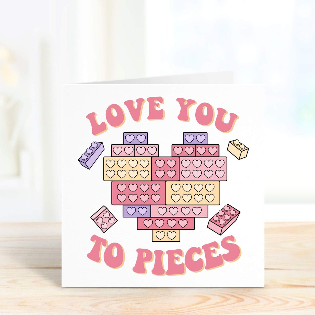 personalised valentine's day card love you to pieces