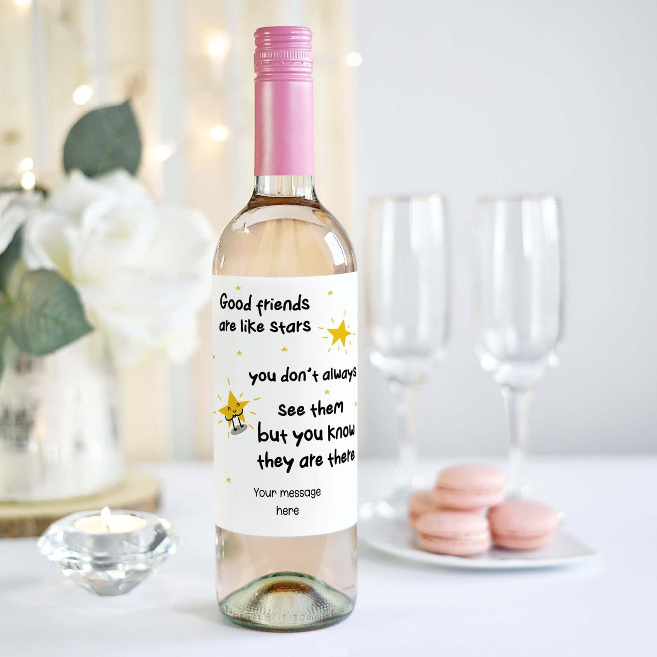 cute and funny wine label for best friends birthday gift