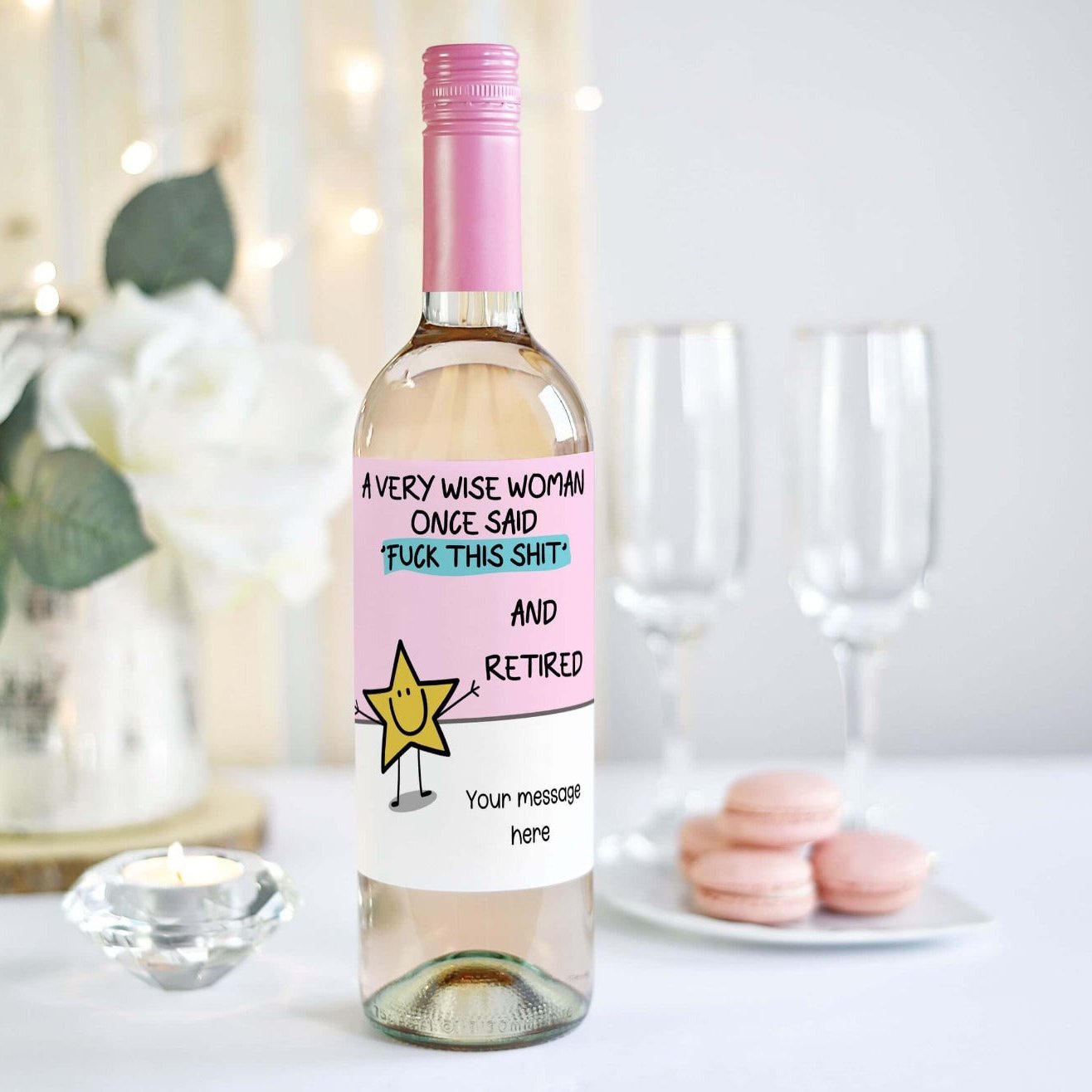 custom wine label funny gift for a person who is retiring