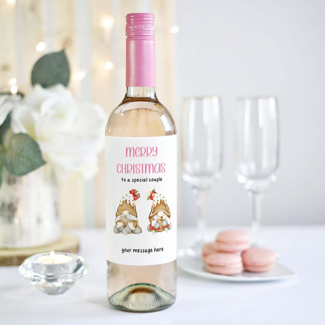 personalised christmas label to a special couple