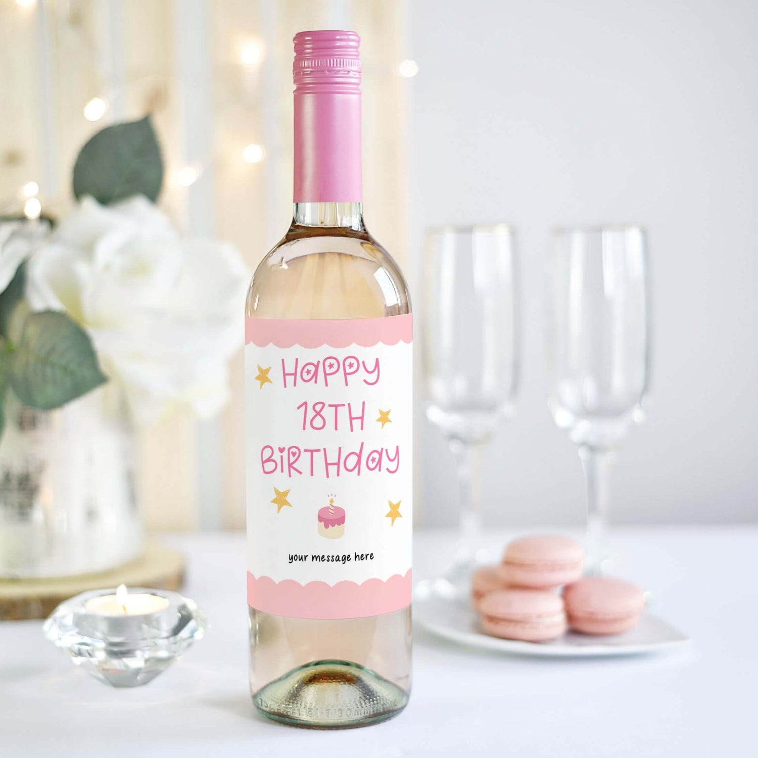 Personalised wine label for an 18th birthday gift, perfect as a unique and memorable keepsake for their special celebration.