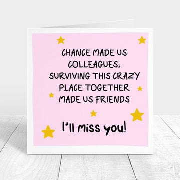 work bestie leaving personalised new job card