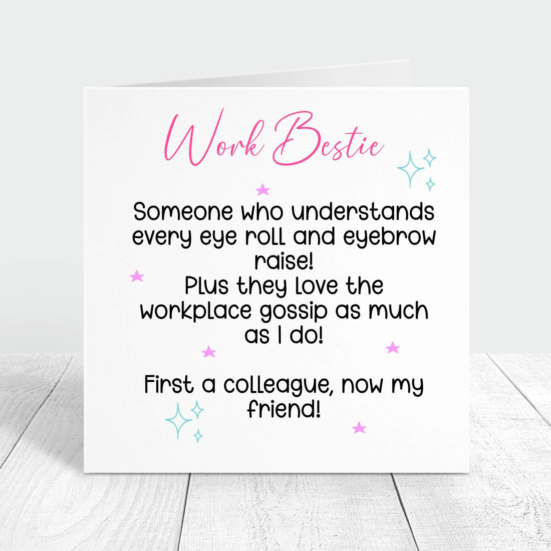 funny work bestie personalised birthday card