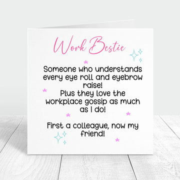 funny work bestie personalised birthday card